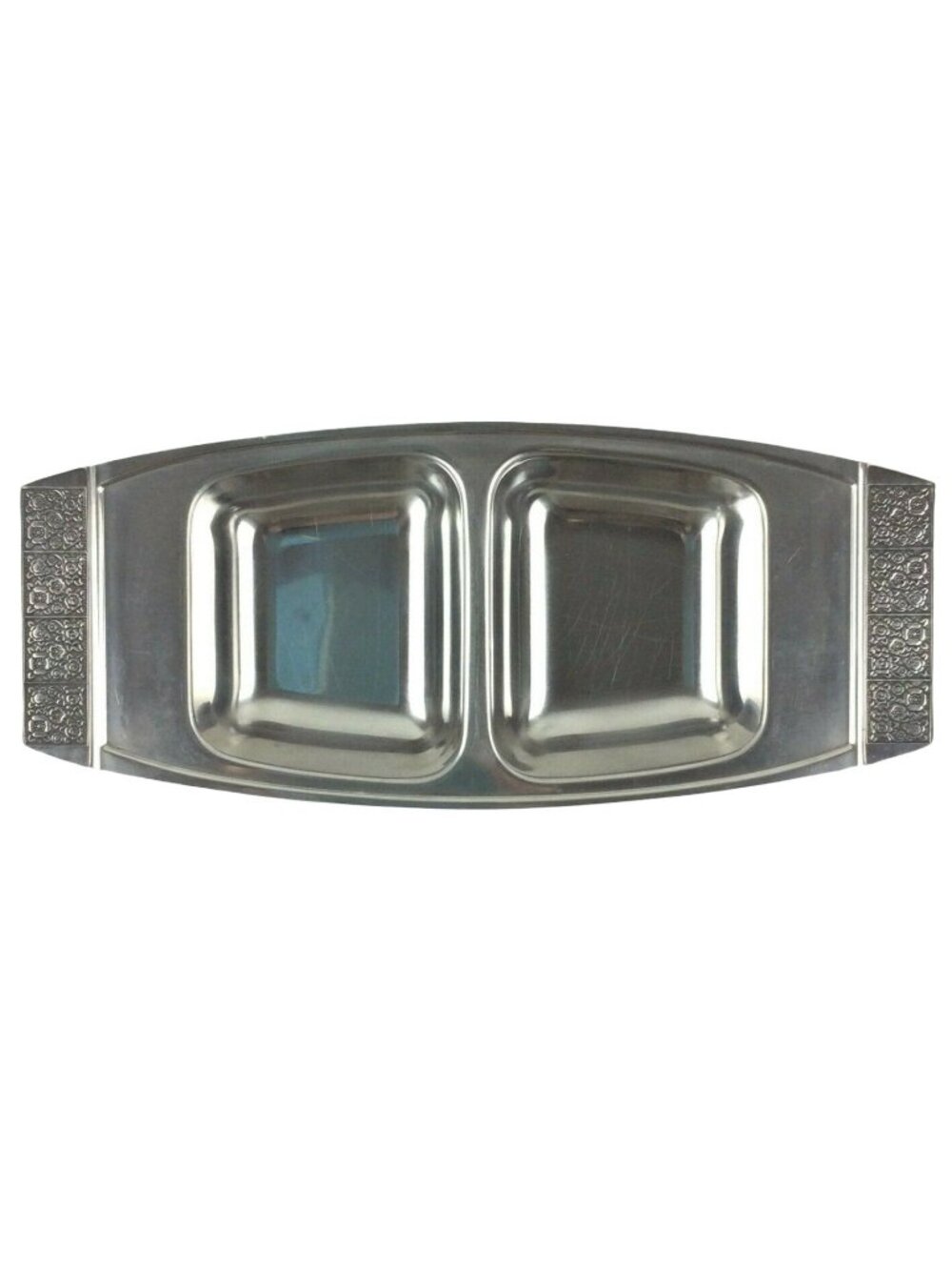 Stanley Roberts 18/8 Stainless Steel Divided Dish Snack Tray Mid Century Modern